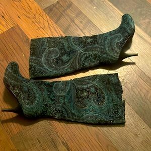 Teal knee high boots